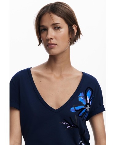 CAMISETA DUMAS CON DETALLES DE TERCIOPELO DESIGUAL