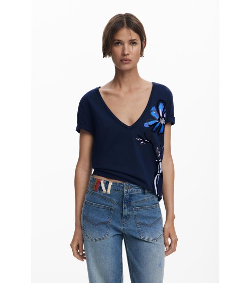 CAMISETA DUMAS CON DETALLES DE TERCIOPELO DESIGUAL
