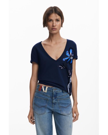 CAMISETA DUMAS CON DETALLES DE TERCIOPELO DESIGUAL