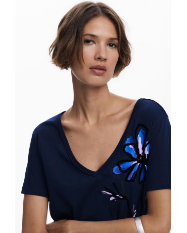 CAMISETA DUMAS CON DETALLES DE TERCIOPELO DESIGUAL