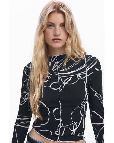 CAMISETA ACANALADA LONDRES DESIGUAL