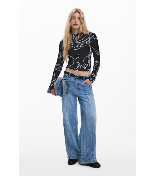 CAMISETA ACANALADA LONDRES DESIGUAL