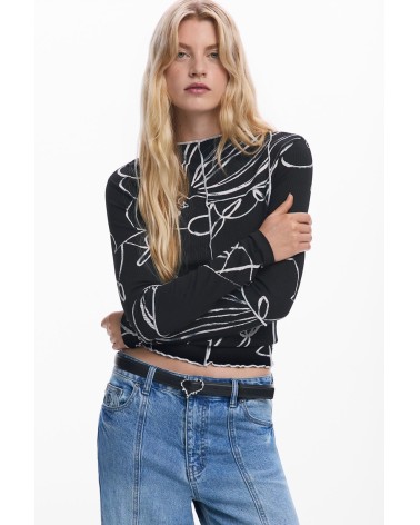 CAMISETA ACANALADA LONDRES DESIGUAL