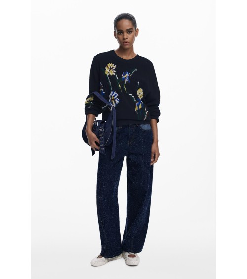 JERSEY COOPER CON BORDADOS DESIGUAL