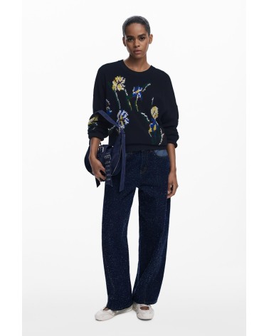 JERSEY COOPER CON BORDADOS DESIGUAL