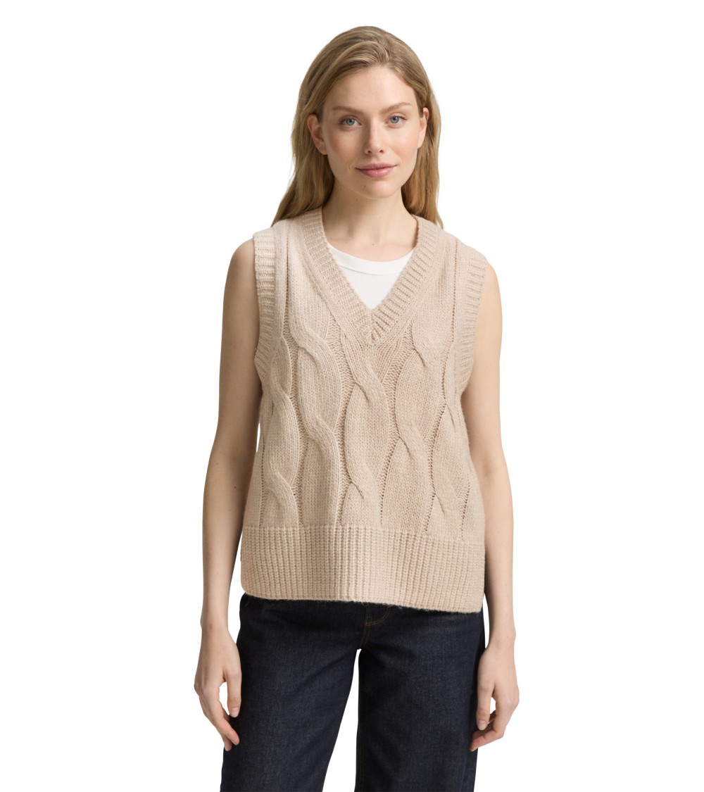 CHALECO DE PUNTO TRENZADO TOM TAILOR CHALECO DE PUNTO TRENZADO TOM TAILOR