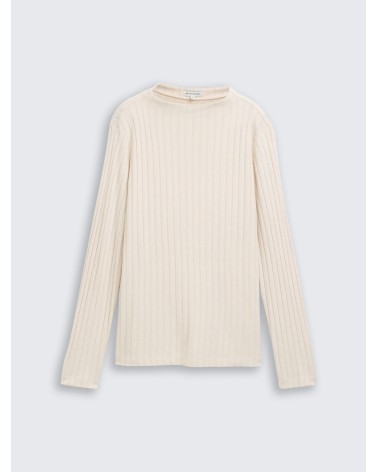 CAMISETA ACANALADA TEJIDO SUAVE TOM TAILOR