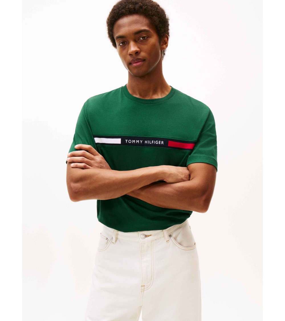 CAMISETA CON LOGO DE  PUNTO ELÁSTICO TOMMY HILFIGER