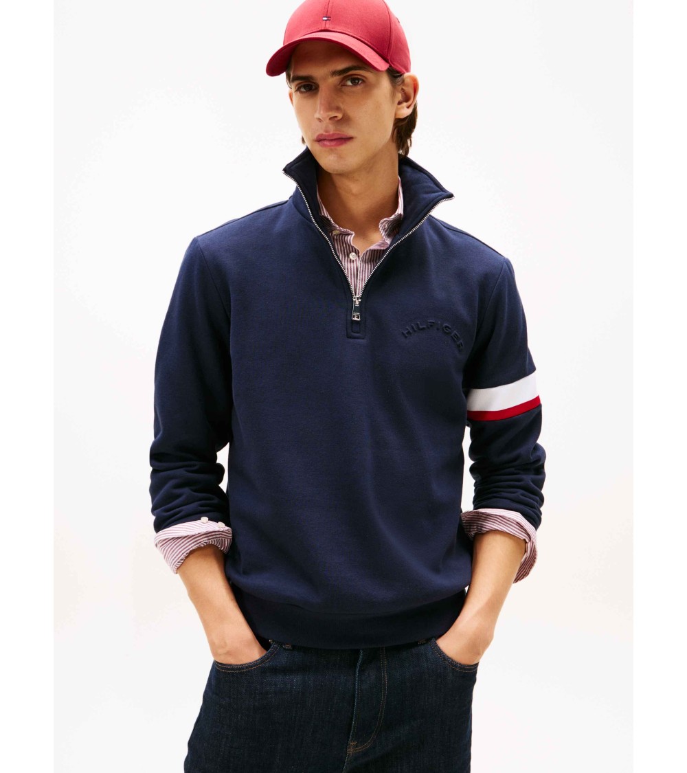 SUDADERA MEDIA CREMALLERA LOGO MANGA TOMMY HILFIGER