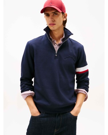SUDADERA MEDIA CREMALLERA LOGO MANGA TOMMY HILFIGER