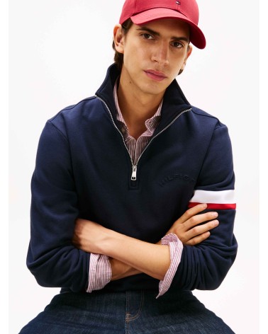 SUDADERA MEDIA CREMALLERA LOGO MANGA TOMMY HILFIGER