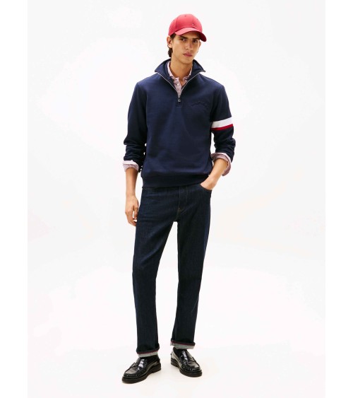 SUDADERA MEDIA CREMALLERA LOGO MANGA TOMMY HILFIGER