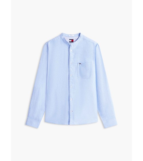 CAMISA DE LINO CUELLO MAO CON RIBETE TOMMY JEANS