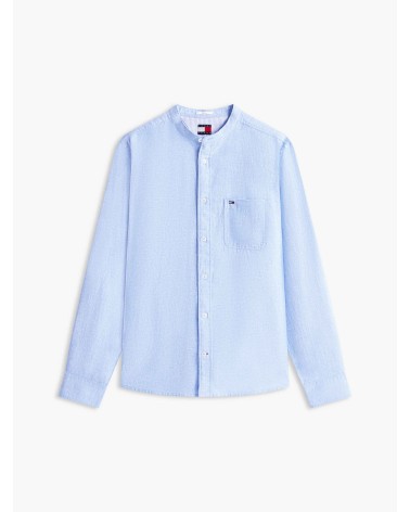 CAMISA DE LINO CUELLO MAO CON RIBETE TOMMY JEANS