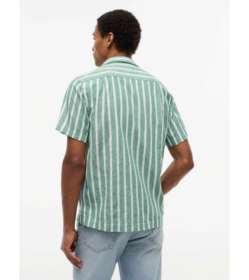 CAMISA DE RAYAS MANGA CORTA EN MEZCLA DE LINO TOMMY HILFIGER