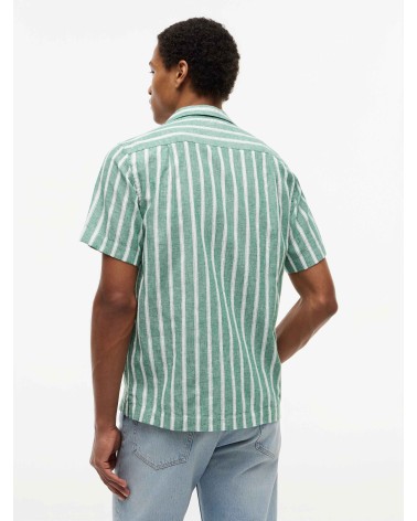 CAMISA DE RAYAS MANGA CORTA EN MEZCLA DE LINO TOMMY HILFIGER