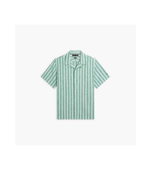 CAMISA DE RAYAS MANGA CORTA EN MEZCLA DE LINO TOMMY HILFIGER