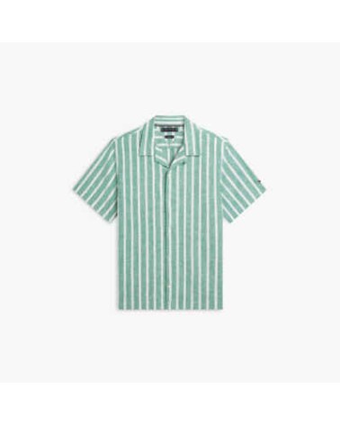 CAMISA DE RAYAS MANGA CORTA EN MEZCLA DE LINO TOMMY HILFIGER
