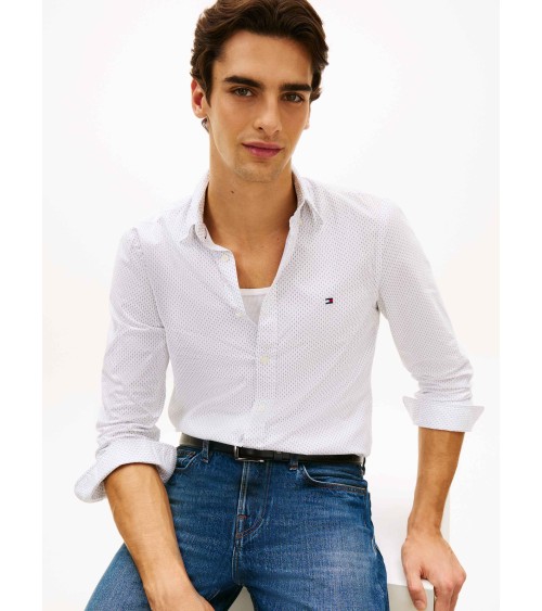 CAMISA MICRODIBUJO TEJIDO POPELIN FLEX TOMMY HILFIGER
