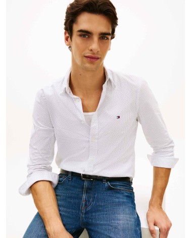 CAMISA MICRODIBUJO TEJIDO POPELIN FLEX TOMMY HILFIGER