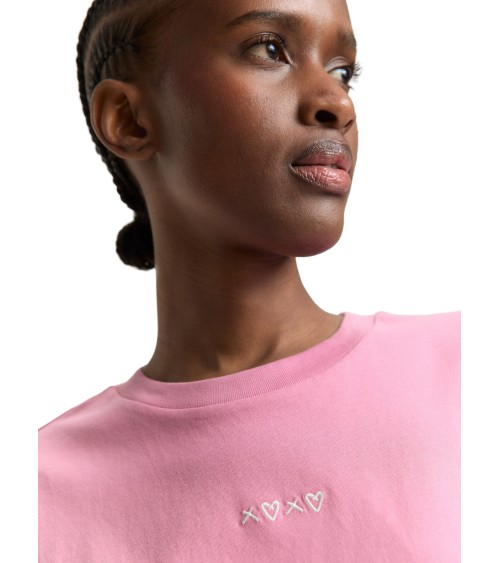 CAMISETA BÁSICA CON CORAZONES BORDADOS TOM TAILOR