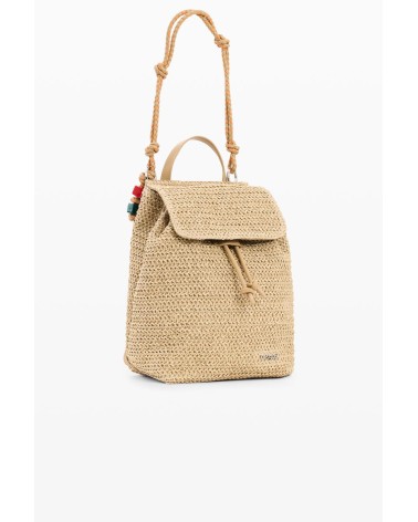 MOCHILA BOLSO HALF LOGO RAFFIA LUENA MINI DESIGUAL