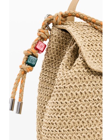 MOCHILA BOLSO HALF LOGO RAFFIA LUENA MINI DESIGUAL