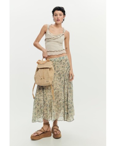 MOCHILA BOLSO HALF LOGO RAFFIA LUENA MINI DESIGUAL