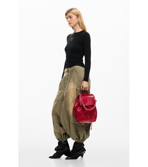 BOLSO MOCHILA HALF LOGO LUENA MINI RED DESIGUAL