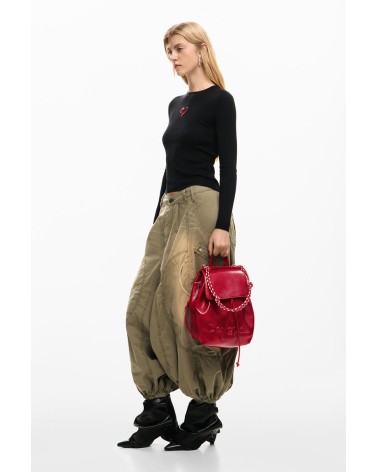 BOLSO MOCHILA HALF LOGO LUENA MINI RED DESIGUAL