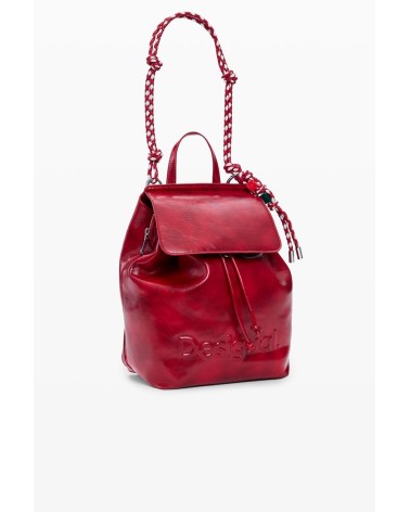 BOLSO MOCHILA HALF LOGO LUENA MINI RED DESIGUAL