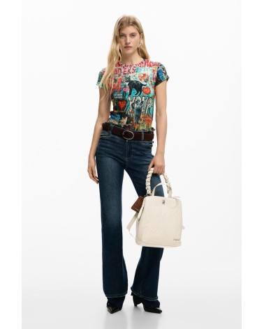 MOCHILA BOLSO HELIUM SUMY MINI ECRU DESIGUAL