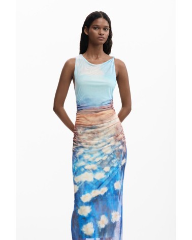VESTIDO DE GASA VERMONT DESIGUAL