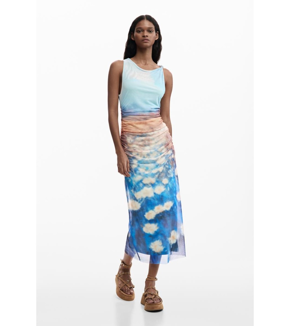 VESTIDO DE GASA VERMONT DESIGUAL