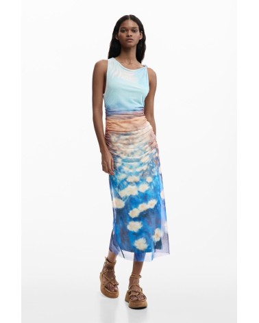 VESTIDO DE GASA VERMONT DESIGUAL