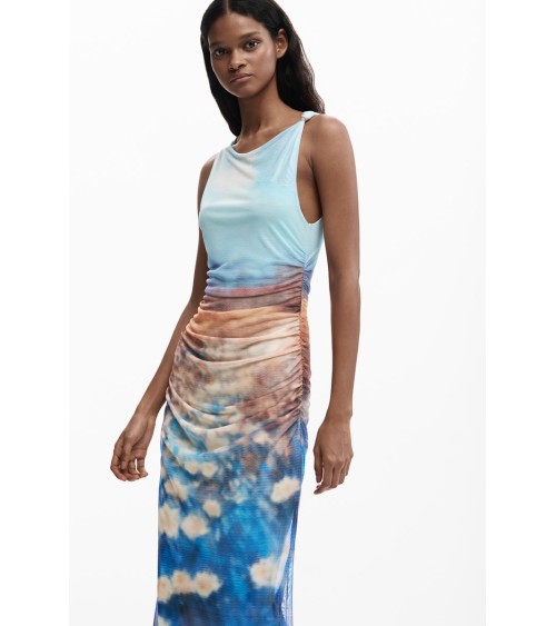 VESTIDO DE GASA VERMONT DESIGUAL