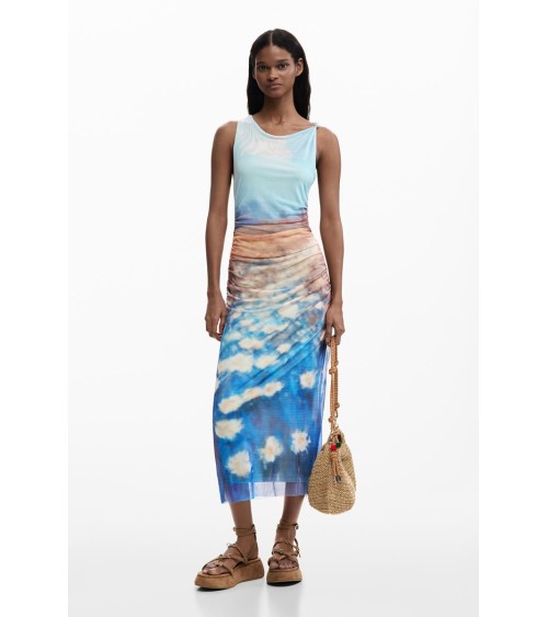 VESTIDO DE GASA VERMONT DESIGUAL