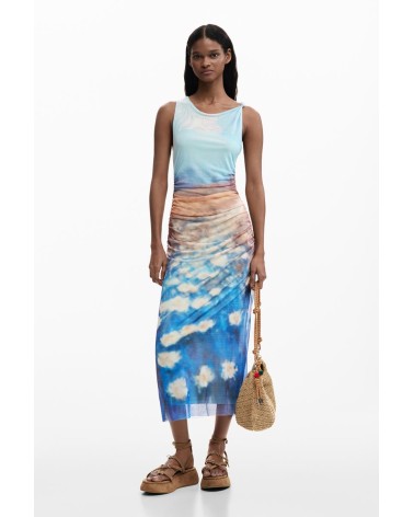 VESTIDO DE GASA VERMONT DESIGUAL
