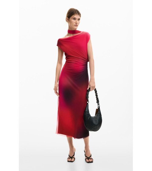 VESTIDO DRAPEADO MAINE DESIGUAL