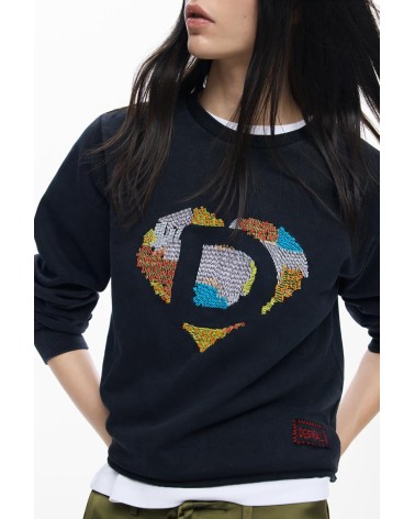 SUDADERA CHARLOTTE CON ABALORIOS DESIGUAL