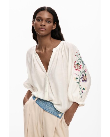 BLUSA ROMAN CON MANGAS BORDADAS DE DESIGUAL