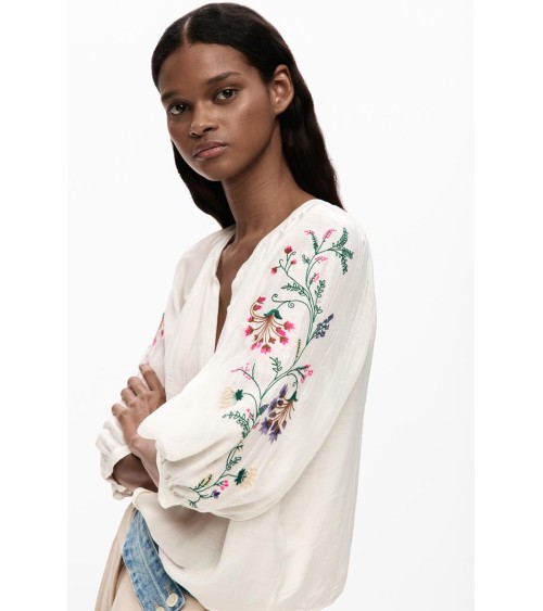 BLUSA ROMAN CON MANGAS BORDADAS DE DESIGUAL