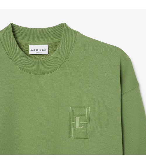 SUDADERA OVERSIZE LOGO PISTA DE TENIS BORDADO LACOSTE