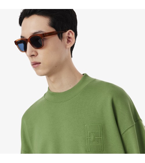 SUDADERA OVERSIZE LOGO PISTA DE TENIS BORDADO LACOSTE
