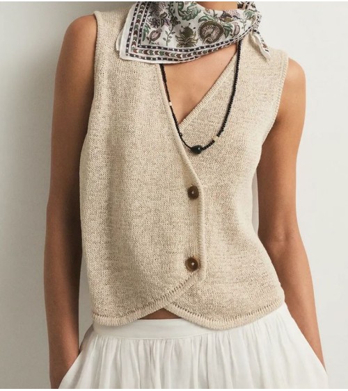 CHALECO TOP SABBIA DE PUNTO ESEOESE