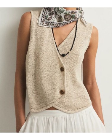 CHALECO TOP SABBIA DE PUNTO ESEOESE