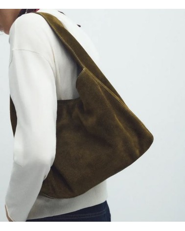 BOLSO MINI SUEDE LIGHT KHAKI ESEOESE