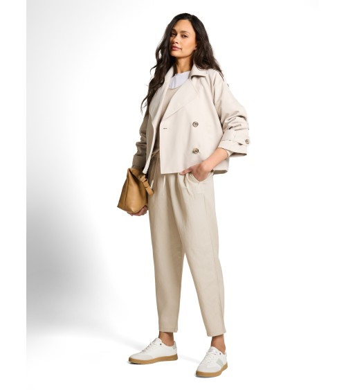 PANTALÓN DE LINO JOGER CON PINZA TOM TAILOR