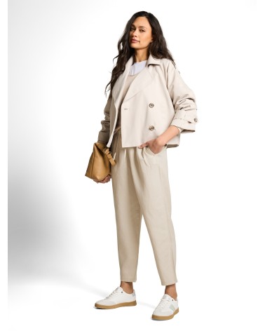 PANTALÓN DE LINO JOGER CON PINZA TOM TAILOR