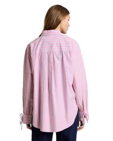 CAMISA OVERSIZE DE RAYAS LAZO PUÑO TOM TAILOR